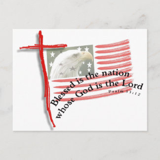 Carte Postale Drapeau patriotique et croix