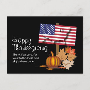 Carte Postale Drapeau patriotique USA ACTION DE GRÂCE AMÉRICAI