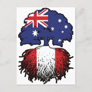 Carte Postale Drapeau péruvien australien Australie des racines