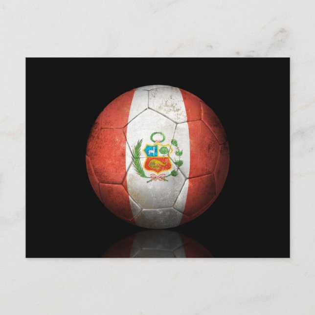 Carte Postale Drapeau péruvien porté Football de football (Devant)