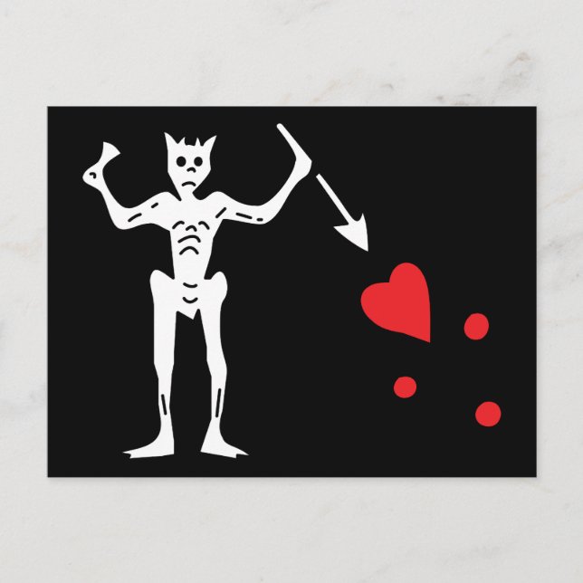 Carte Postale Drapeau pirate de Barbe Noire (Devant)