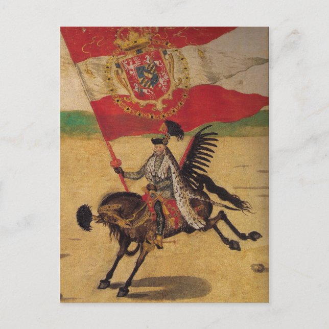 Carte postale drapeau polonais vintage (Devant)