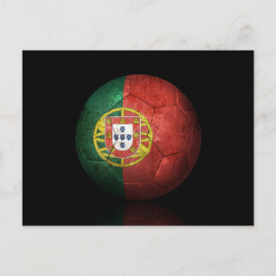 Carte Postale Drapeau Portugais Porté Football Soccer Ball