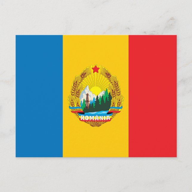 Carte Postale Drapeau Roumanie 1965 (Devant)