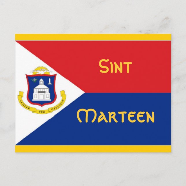 Carte Postale Drapeau Saint-Martin (Devant)