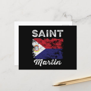 Carte Postale Drapeau Saint-Martin désorganisé