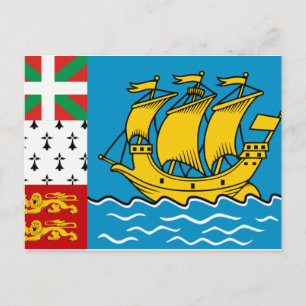 Carte Postale Drapeau Saint-Pierre-et-Miquelon