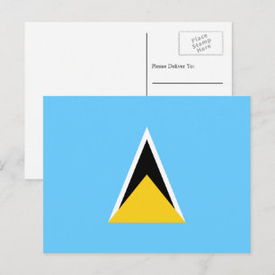 Carte Postale Drapeau Sainte-Lucie, Drapeau Sainte-Lucie