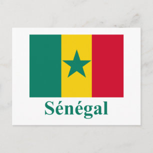 Carte Postale Drapeau Sénégal avec nom en français