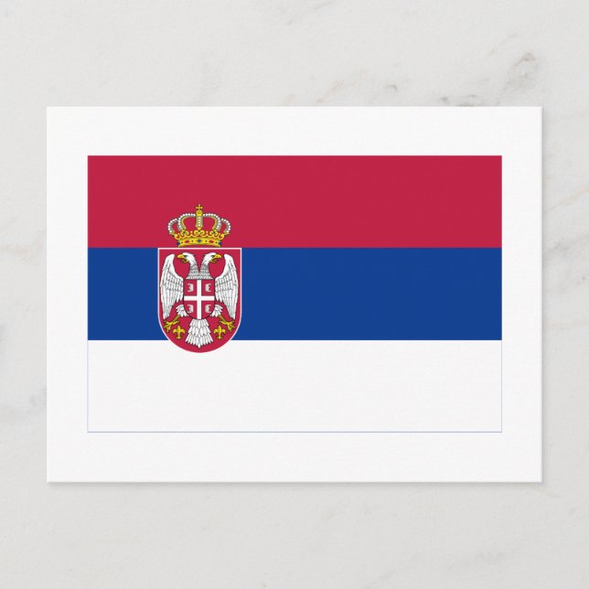 Carte Postale Drapeau Serbie (Devant)
