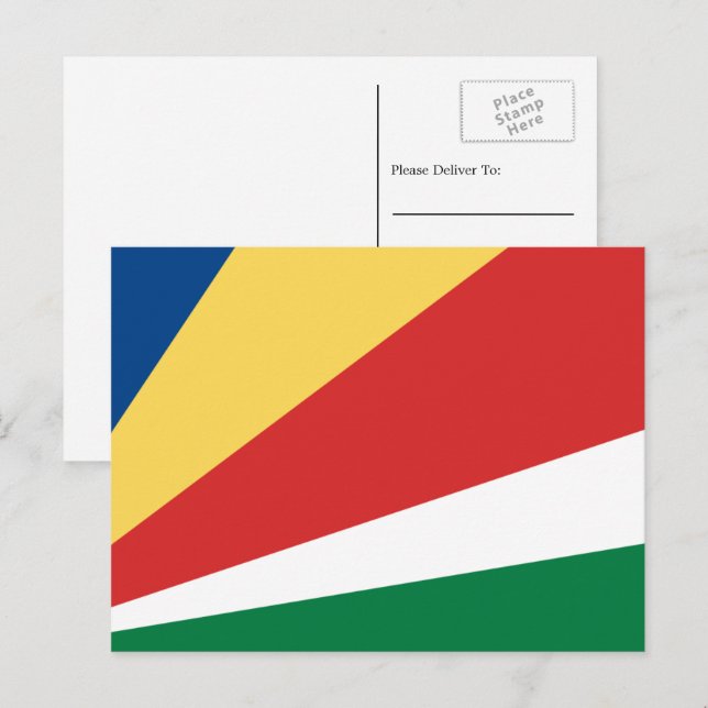 Carte Postale Drapeau seychellois, Drapeau seychellois (Devant / Derrière)