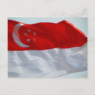 Carte Postale drapeau singapour