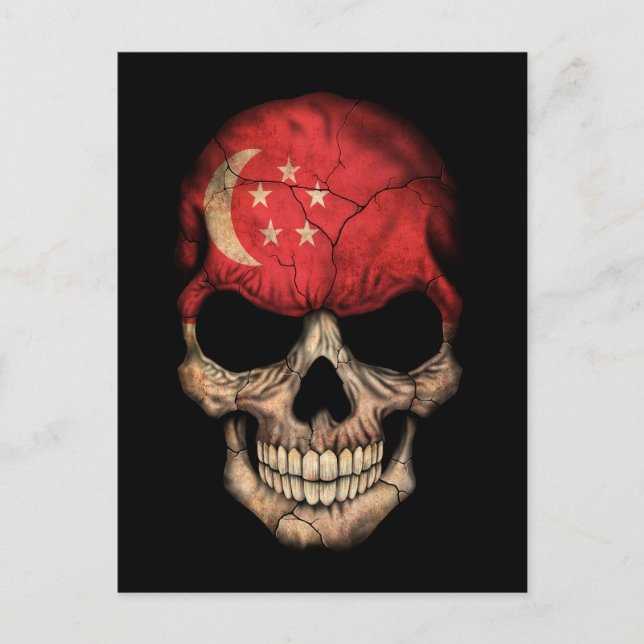 Carte Postale Drapeau Singapour personnalisable (Devant)
