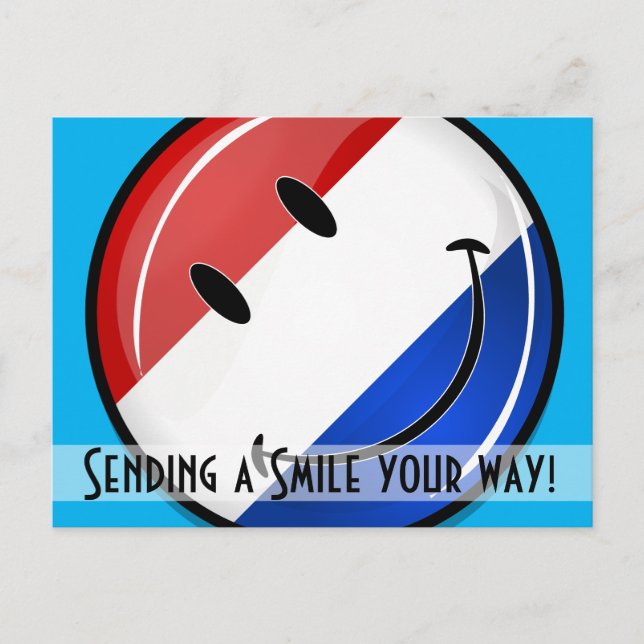 Carte Postale Drapeau souriant Holland Pays-Bas (Devant)