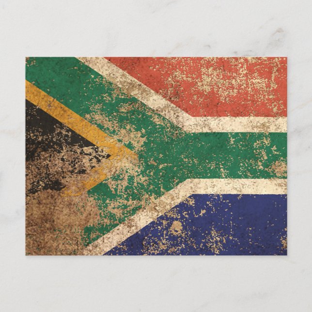 Carte Postale Drapeau sud-africain vieilli brut (Devant)