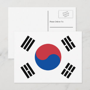 Carte Postale Drapeau sud-coréen, Drapeau sud-coréen