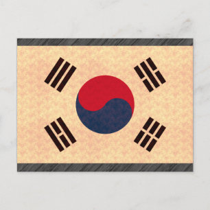 Carte Postale Drapeau sud-coréen Motif vintage