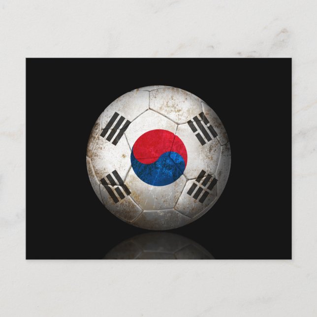 Carte Postale Drapeau sud-coréen porté balle de football (Devant)
