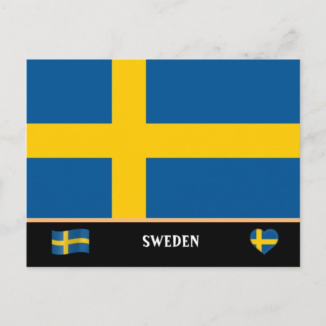 Carte Postale Drapeau suédois & voyage de pays suédois / Suède (Devant)