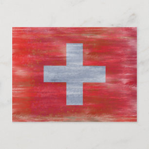 Carte Postale Drapeau suisse en détresse