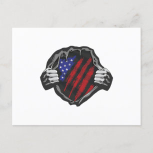 Carte Postale Drapeau superhero USA