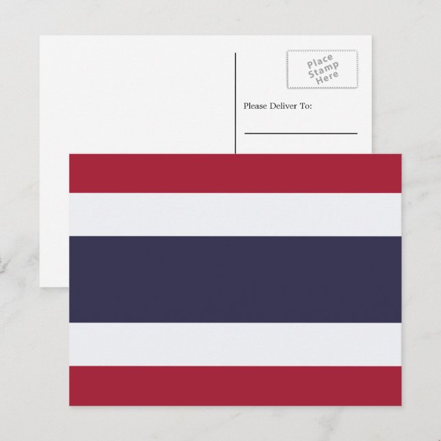 Carte Postale Drapeau thaïlandais, Drapeau thaïlandais (Devant / Derrière)