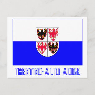 Carte Postale Drapeau Trentino-Alto Adige avec nom