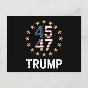 Carte Postale Drapeau Trump 2024 Reprenez l'Amérique Trump 45 47