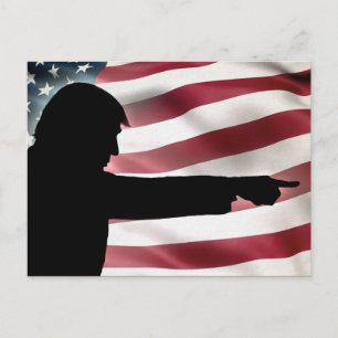 Carte Postale Drapeau Trump Silhouette USA