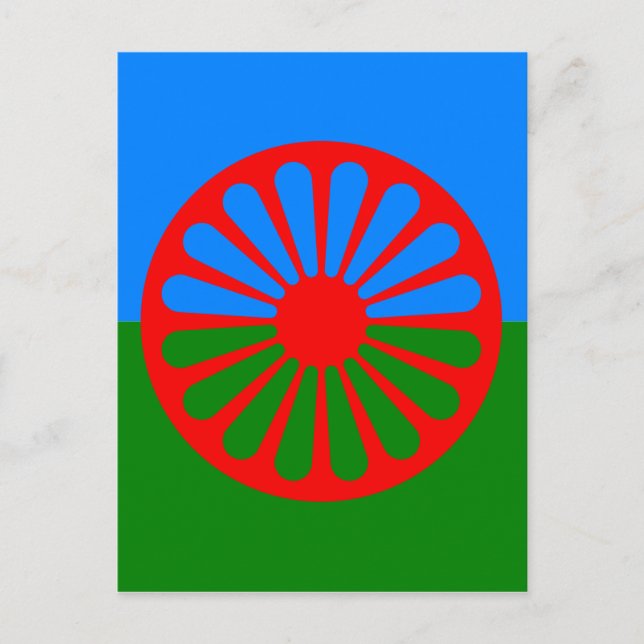 Carte Postale Drapeau tzigane romani officiel (Devant)