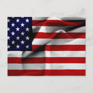 Carte Postale Drapeau US, Effet Fabric