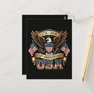 Carte Postale Drapeau USA 250e anniversaire 250 ans d'Amérique