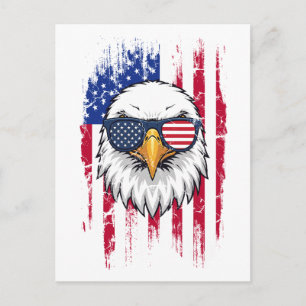 Carte Postale Drapeau USA Et Aigle Américain Grunge