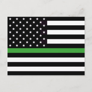 CARTE POSTALE DRAPEAU VERT MINCE