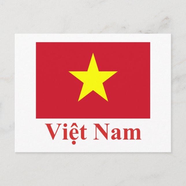 Carte Postale Drapeau vietnamien avec nom en vietnamien (Devant)