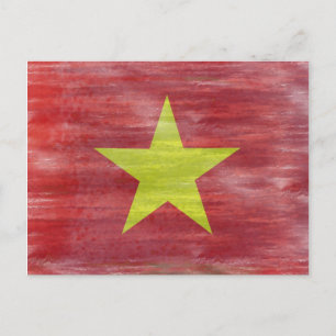 Carte Postale Drapeau vietnamien en détresse