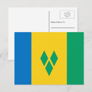 Carte Postale Drapeau Vincy, Drapeau de Saint-Vincent-et-les Gre