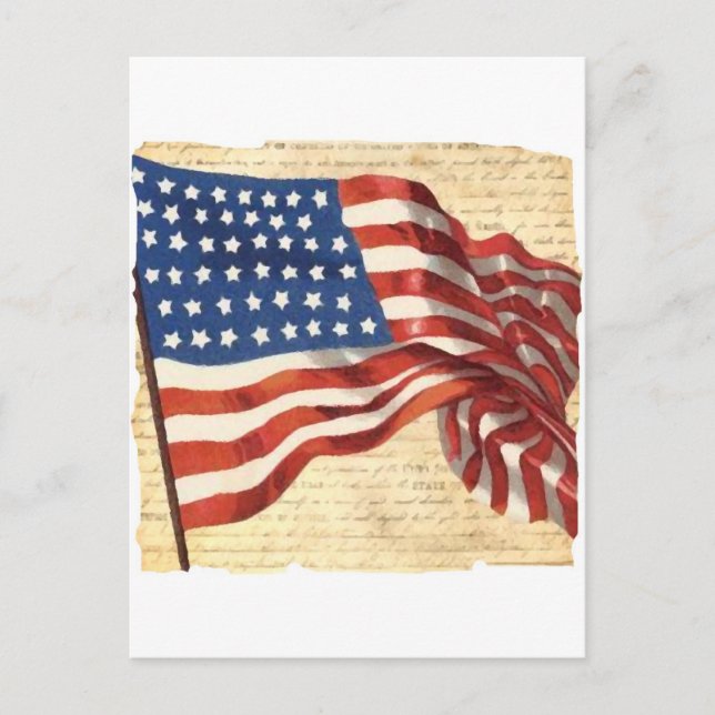 Carte Postale Drapeau vintage (Devant)