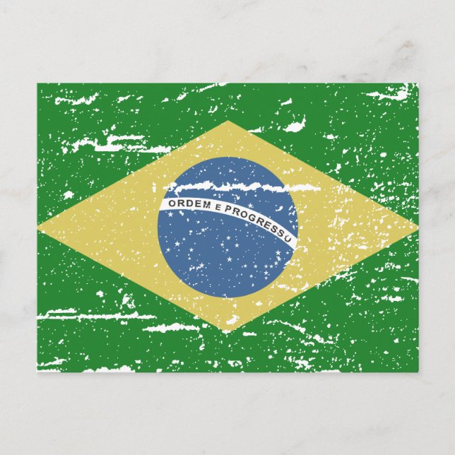 Carte Postale Drapeau vintage Brésil (Devant)