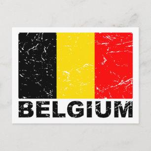 Carte Postale Drapeau Vintage de Belgique