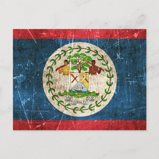 Carte Postale Drapeau vintage de Belize (Devant)