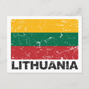 Carte Postale Drapeau Vintage de Lituanie
