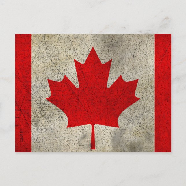 Carte Postale Drapeau VINTAGE DU GRUNGE DU Canada (Devant)