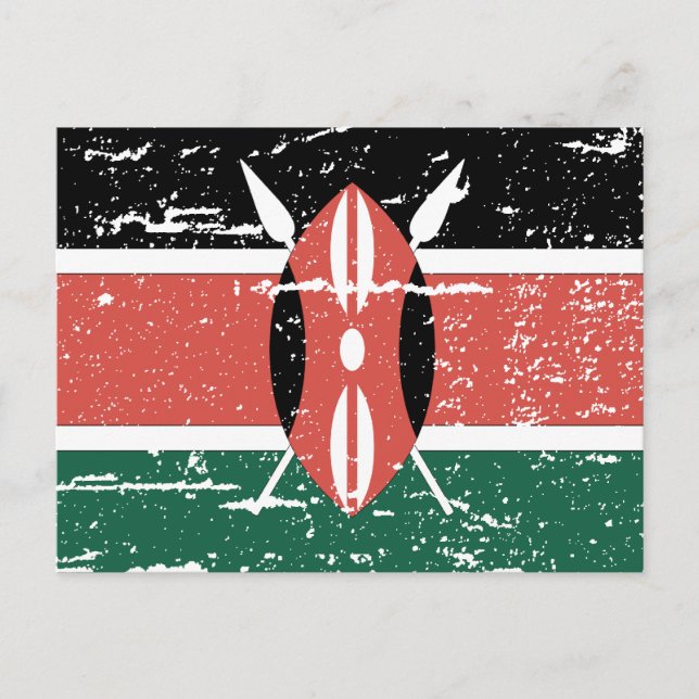 Carte Postale Drapeau vintage du Kenya (Devant)