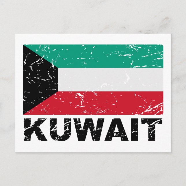Carte Postale Drapeau Vintage du Koweït (Devant)