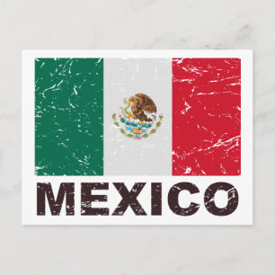 Carte Postale Drapeau Vintage du Mexique