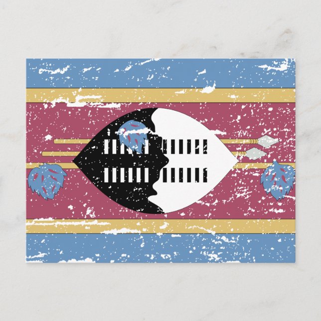 Carte Postale Drapeau vintage du Swaziland (Devant)