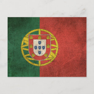 Carte Postale Drapeau vintage en détresse du Portugal