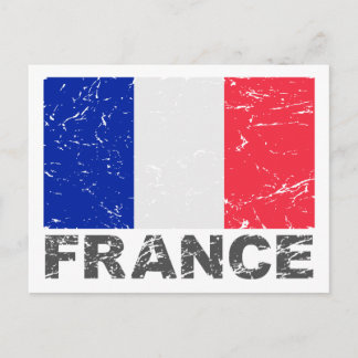 Carte Postale Drapeau Vintage France