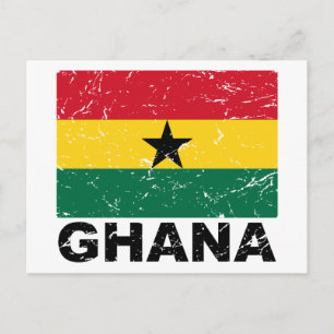Carte Postale Drapeau Vintage Ghana
